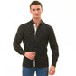 Black Floral Men's Slim Fit Designer Dress Shirt - Tailored Cotton