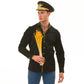 Black with inside Gold Men's Slim Fit Designer Shirt - Tailored Cotton
