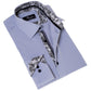 Gray inside Floral Men's  Slim Fit Designer Dress Shirt - Tailored