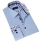 Blue inside Printed Men's Slim Fit Designer French Cuff Shirt -