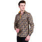 Black And Gold Greek Key Mens Slim Fit Designer Dress Shirt - tailored