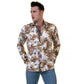 White Black Medusa Greek Key Mens Slim Fit Designer Dress Shirt -