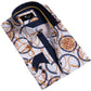 White And Gold Medusa Head Mens Slim Fit Designer Dress Shirt -
