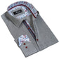 Pastel Grey Mens Slim Fit Designer Dress Shirt - Tailored Cotton