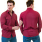 Dark Maroon Mens Slim Fit Designer Dress Shirt - tailored Cotton