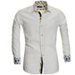 White Mens Slim Fit Designer Dress Shirt - Tailored Cotton Shirts For