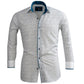 White Blue Paisley Mens Slim Fit Designer Dress Shirt - tailored