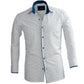 White Blue Floral Mens Slim Fit Designer Dress Shirt - tailored Cotton