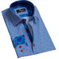 Striped Blue & White Mens Slim Fit Designer Dress Shirt - tailored