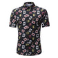 Black Cards check Mens Short Sleeve Button up Shirts - Tailored Slim