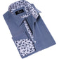 Grayish inside Floral Mens Slim Fit Designer French CuffShirt -