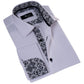 White inside Black Designer Double Cuff Shirt Mens Slim Fit Designer