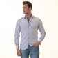 Blue inside Blue White Polka Dot Mens Slim Fit Designer French Cuff