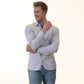Blue inside Blue White Polka Dot Mens Slim Fit Designer French Cuff