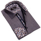 Grey Mens Slim Fit French Cuff Shirts with Cufflink Holes - Casual and