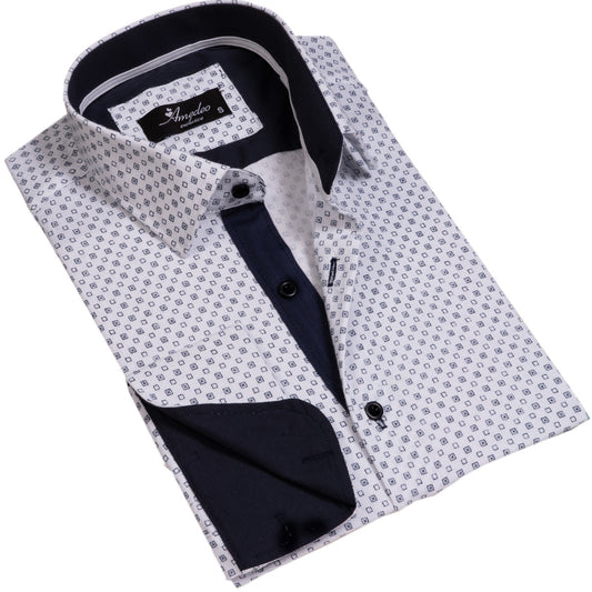 Mens Slim Fit French Cuff Shirts with Cufflink Holes - Casual and