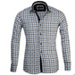Black and Blue Circles Mens Slim Fit French Cuff Shirts with Cufflink