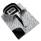 Dark Grey Floral Mens Slim Fit French Cuff Shirts with Cufflink Holes