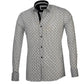 Black & White Mens Slim Fit French Cuff Shirts with Cufflink Holes -