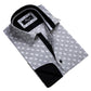 Black & White Mens Slim Fit French Cuff Shirts with Cufflink Holes -