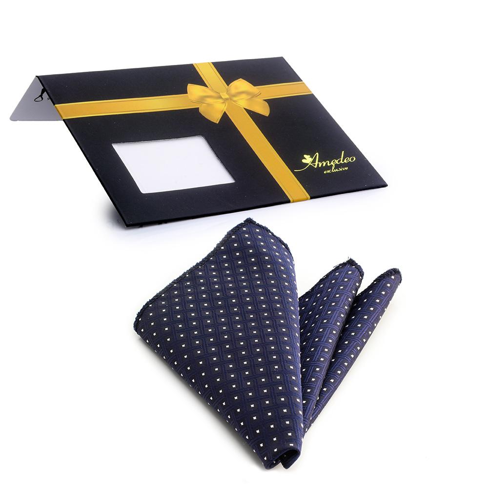 Blue White Mens Pocket Square - Premium Silk Handkerchiefs for Suits