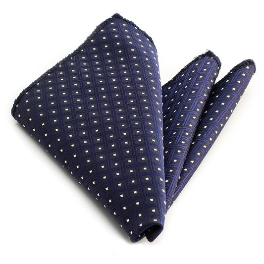 Blue White Mens Pocket Square - Premium Silk Handkerchiefs for Suits