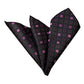 Black Pink Squares Mens Pocket Square - Premium Silk Handkerchiefs for