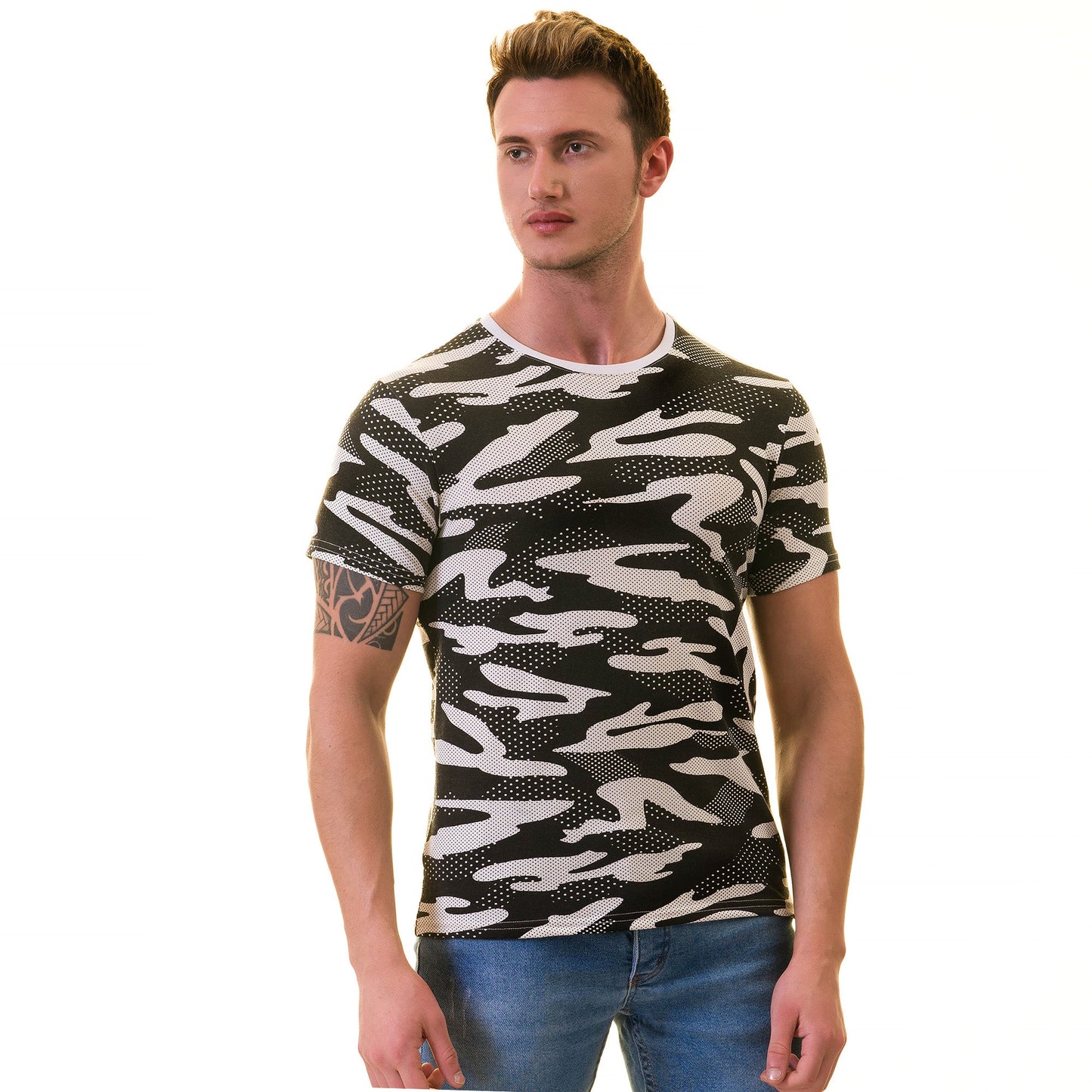 Black Camouflage European Made & Designed Premium Quality T-Shirt