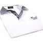 White Check Mens Slim Fit Polo Shirts - 100% Soft Cotton - Tailored