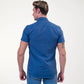 Rich Blue Mens Short Sleeve Button up Shirts - Tailored Slim Fit