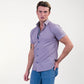 Grayish Blue Mens Short Sleeve Button up Shirts - Tailored Slim Fit