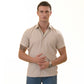 Beige inside different Paisley  Short Sleeve Button up Shirts -