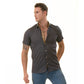 Navy Mustard Designer Paisley  Short Sleeve Button up Shirts -