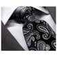 Men's jacquard Black Silver Paisley Premium Neck Tie With Gift Box