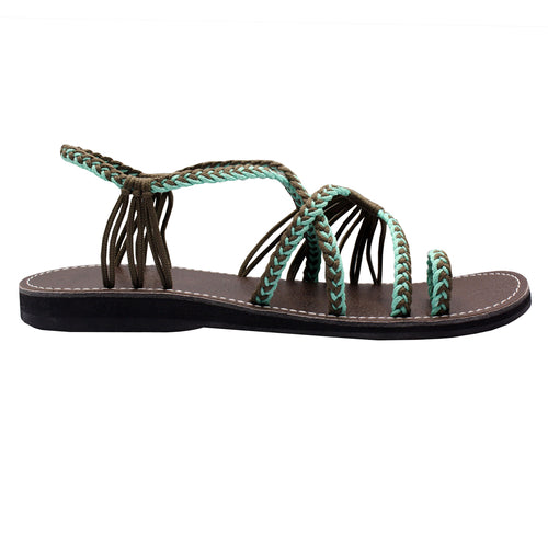 Markerandhands Handwoven Rope Flat Sandals For Women Tour Turquoise