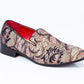 Premium Brown Multicolor Floral Textured Loafers for men designer slip