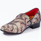 Premium Brown Multicolor Floral Textured Loafers for men designer slip