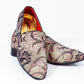 Premium Brown Multicolor Floral Textured Loafers for men designer slip