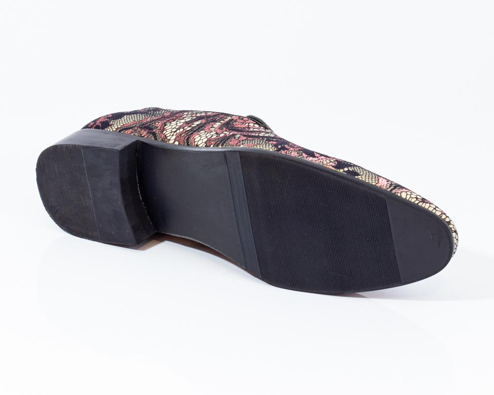 Premium Brown Multicolor Floral Textured Loafers for men designer slip