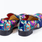 Premium Blue Multicolor Floral Loafers for men designer slip on casual