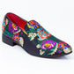Premium Black Multicolor Floral Loafers for men designer slip on