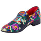 Premium Black Multicolor Floral Loafers for men designer slip on