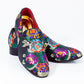 Premium Black Multicolor Floral Loafers for men designer slip on