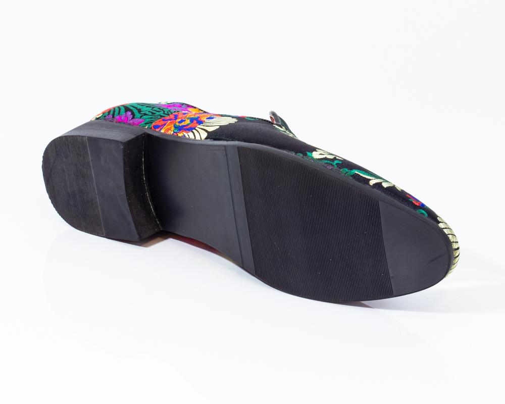 Premium Black Multicolor Floral Loafers for men designer slip on