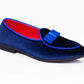 Premium Blue Loafers for men designer slip on casual / dress shoes –