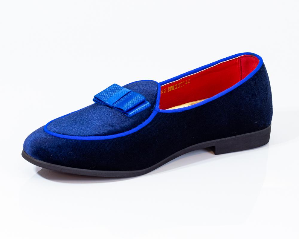 Premium Blue Loafers for men designer slip on casual / dress shoes –