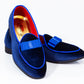 Premium Blue Loafers for men designer slip on casual / dress shoes –