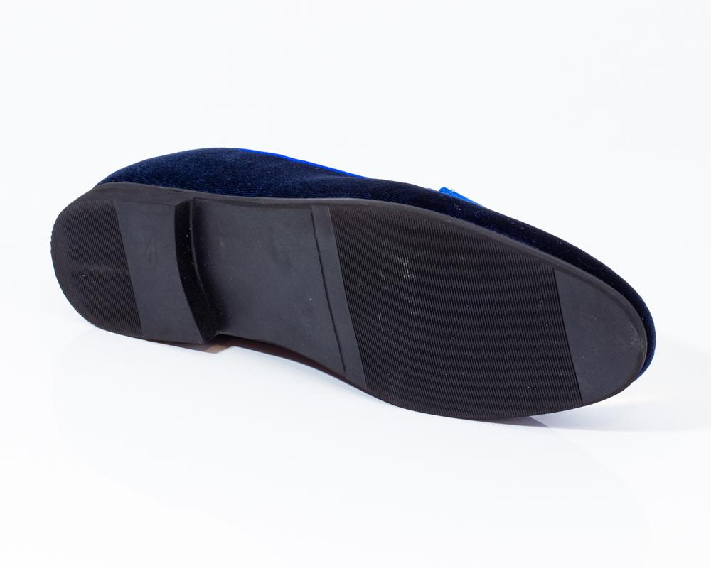 Premium Blue Loafers for men designer slip on casual / dress shoes –