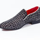 Premium Black And White Check Loafers for men designer slip on casual