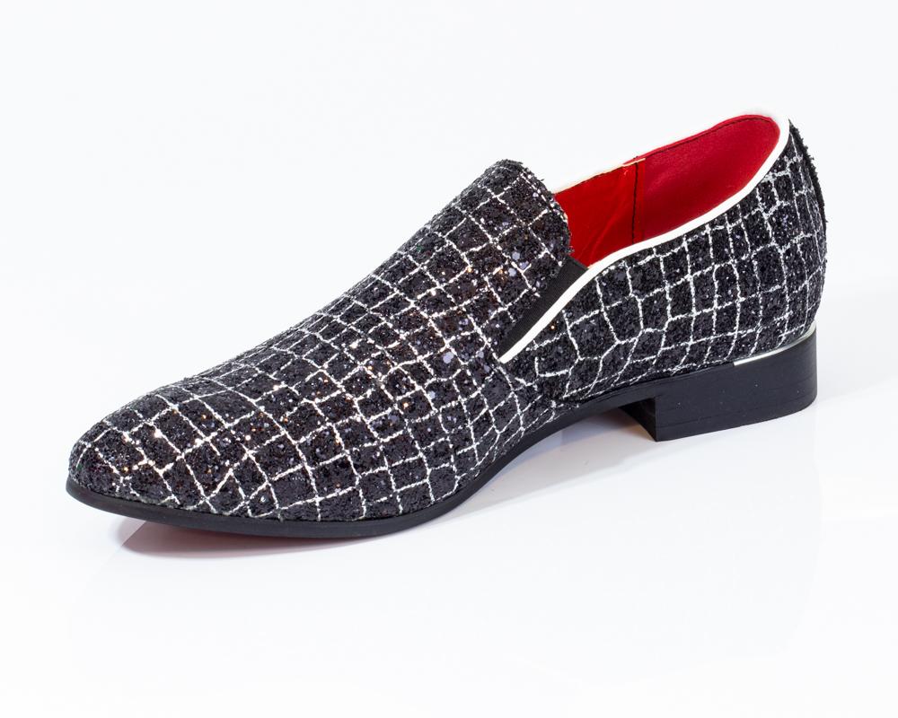 Premium Black And White Check Loafers for men designer slip on casual